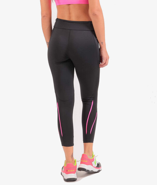 LEGGINS STYLE DONNA NERO/FUXIA