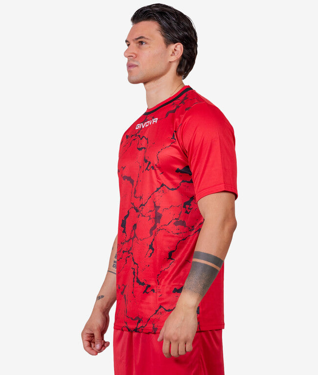 SHIRT GRAFITE INTERLOCK ROSSO/NERO