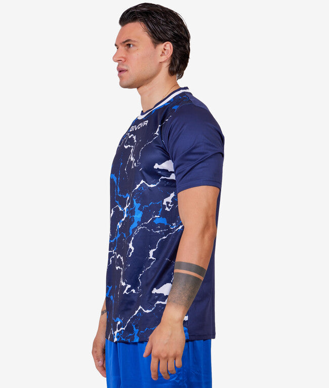 SHIRT GRAFITE INTERLOCK BLU/BIANCO