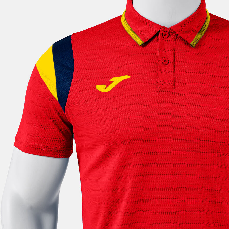 Polo majica TERRA SHORT SLEEVE POLO temno mornarsko modra - rdeča rumena