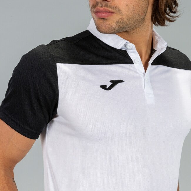 COMBI POLO SHIRT WHITE-BLACK S/S WHITE-BLACK