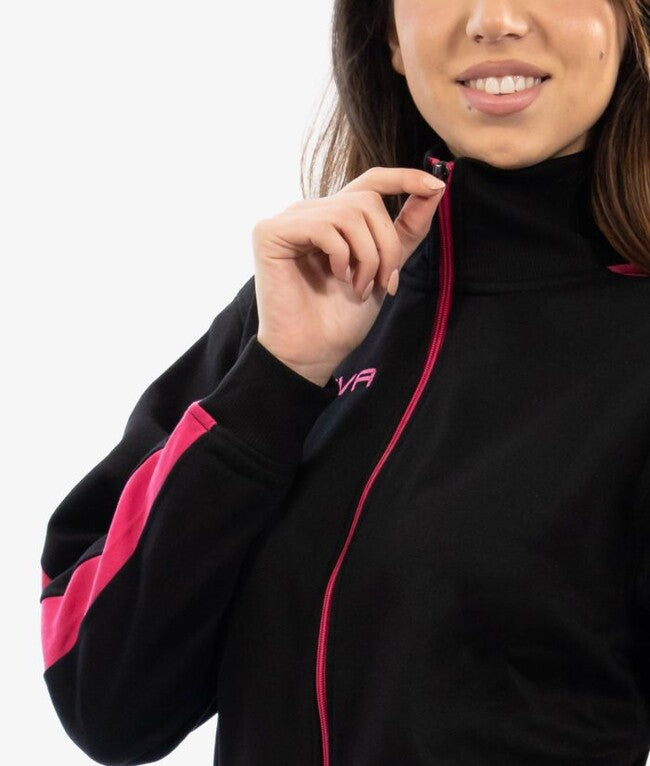TUTA REVOLUTION FELPA NERO/FUXIA