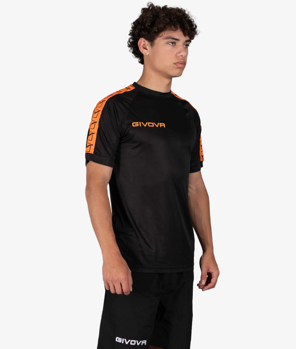 Majica T-SHIRT POLY BAND fluo oranžna-črna