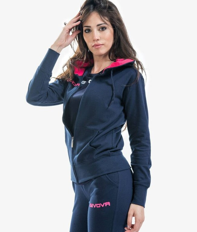 TUTA KING DONNA COTONE TERRY BLU/FUXIA