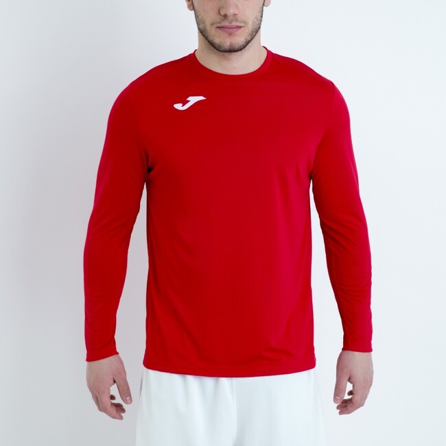T-SHIRT COMBI RED L/S RED