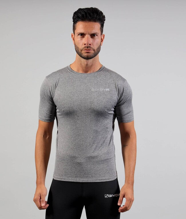 CORPUS 2 MAGLIA INTIMA  ELASTICA M/C GRIGIO SCURO MELANGE