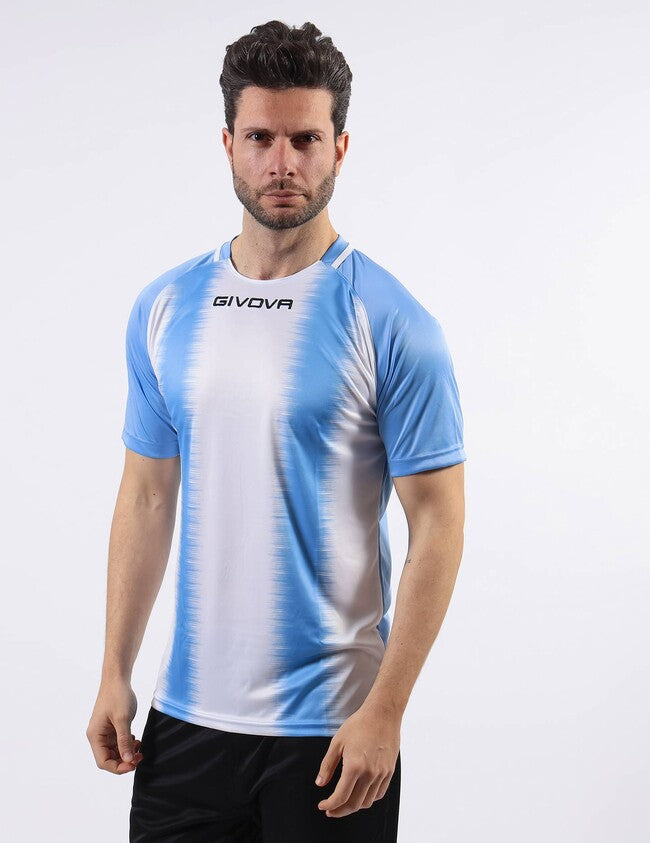 SHIRT STRIPE  M/C INTERLOCK CELESTE/BIANCO