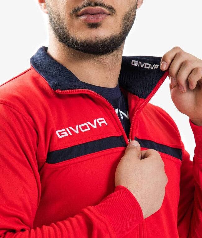 TUTA GIVOVA ONE FULL ZIP POLARFLEECE ROSSO/BLU