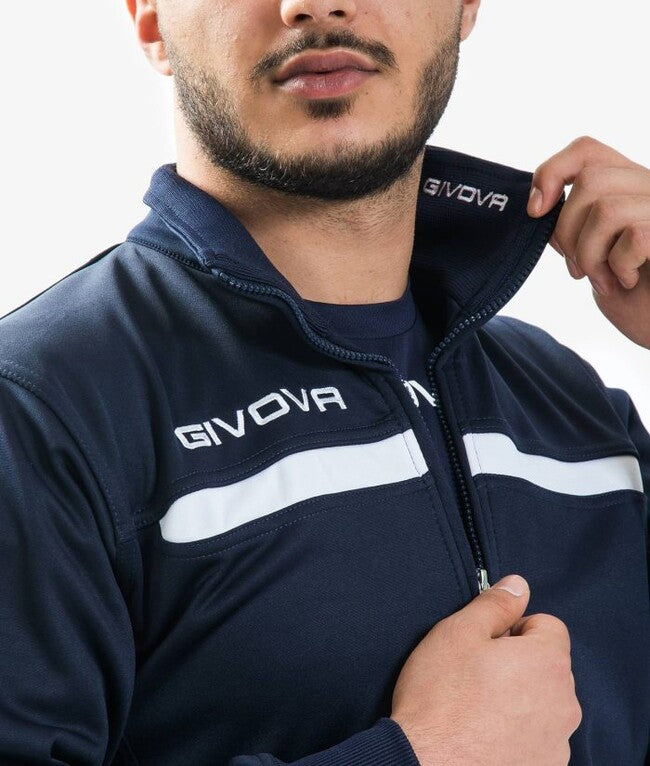 TUTA GIVOVA ONE FULL ZIP POLARFLEECE BLU/BIANCO