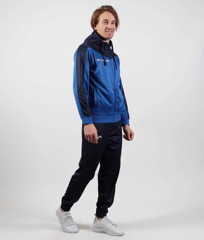 TUTA ROMA CON CAPPUCCIO POLARFLEECE AZZURRO/BLU