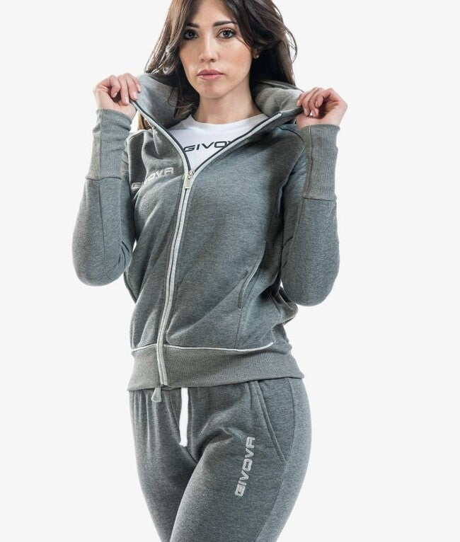 TUTA KING STAR DONNA FELPA GRIGIO SCURO/GRIGIO CHIARO