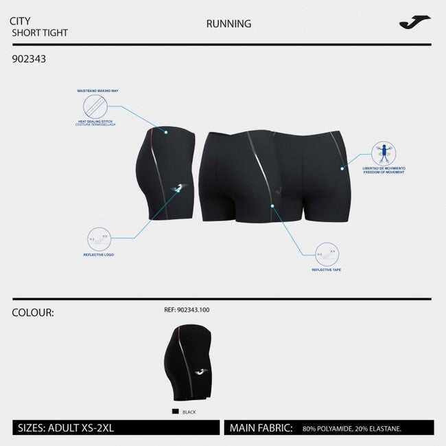 R-CITY ICONIC SHORT TIGHTS BLACK BLACK