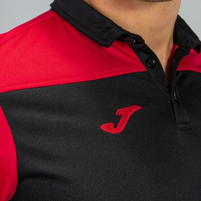 COMBI POLO SHIRT BLACK-RED S/S BLACK-RED