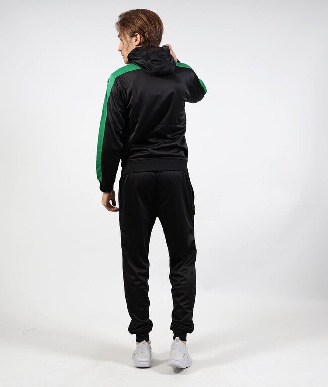 TUTA ROMA CON CAPPUCCIO POLARFLEECE NERO/VERDE