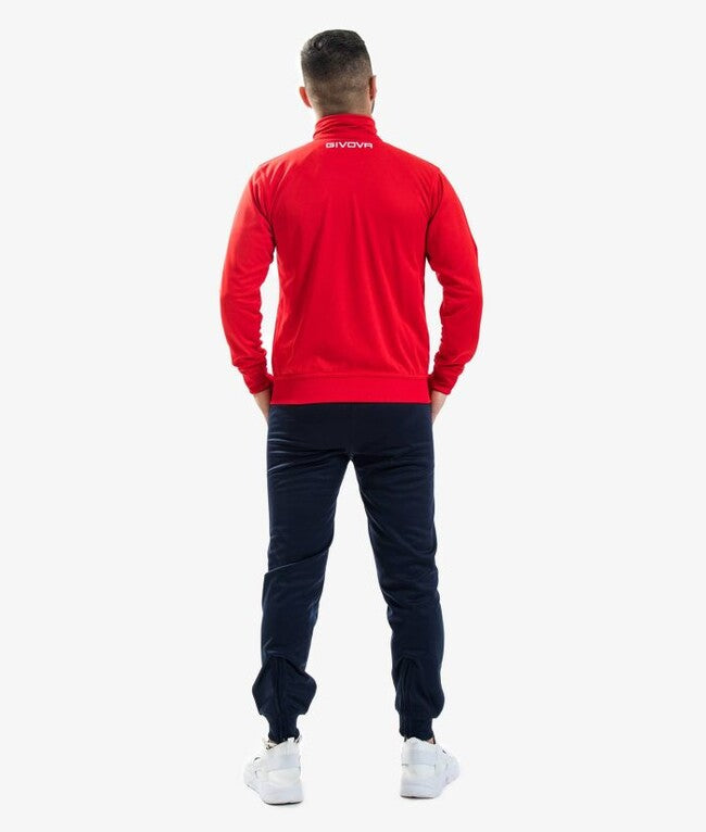 TUTA GIVOVA ONE FULL ZIP POLARFLEECE ROSSO/BLU