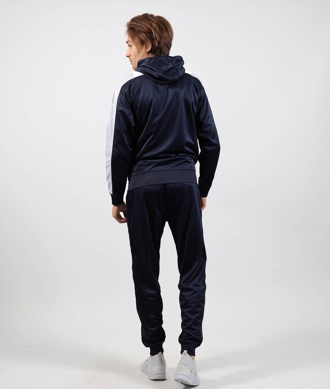 TUTA ROMA CON CAPPUCCIO POLARFLEECE BLU/BIANCO
