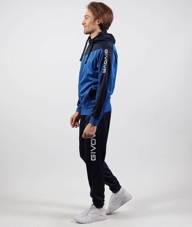 TUTA ROMA CON CAPPUCCIO POLARFLEECE AZZURRO/BLU