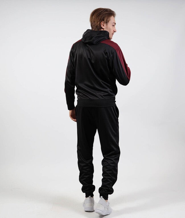 TUTA ROMA CON CAPPUCCIO POLARFLEECE NERO/GRANATA