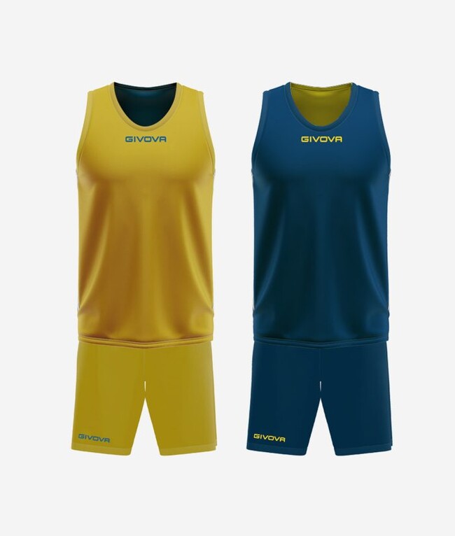 KIT DOUBLE IN MESH GIALLO/AZZURRO