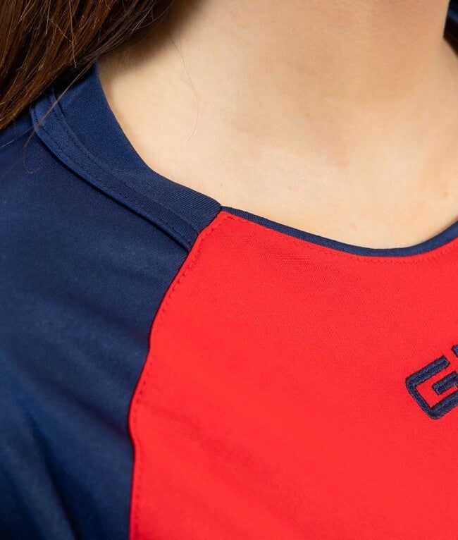 SHIRT CAPO INTERLOCK ROSSO/BLU