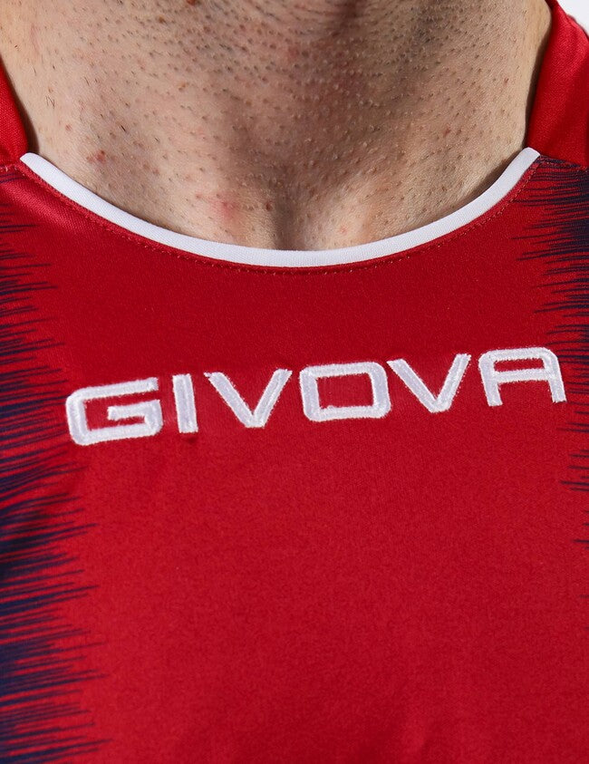SHIRT STRIPE  M/C INTERLOCK BLU/ROSSO