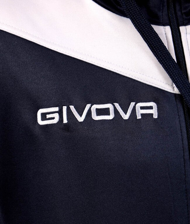 TUTA ROMA CON CAPPUCCIO POLARFLEECE BLU/BIANCO