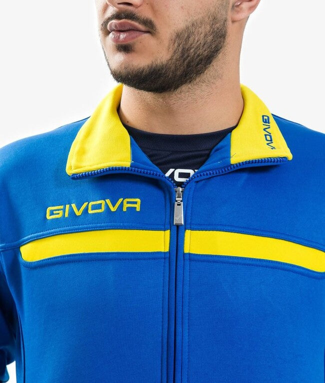 TUTA GIVOVA ONE FULL ZIP POLARFLEECE AZZURRO/GIALLO
