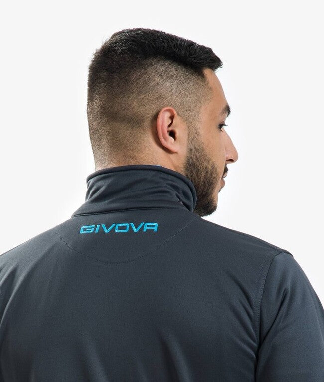 TUTA GIVOVA ONE FULL ZIP POLARFLEECE GRIGIO SCURO/TURCHESE