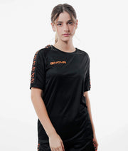 Majica T-SHIRT POLY BAND črna-fluo oranžna