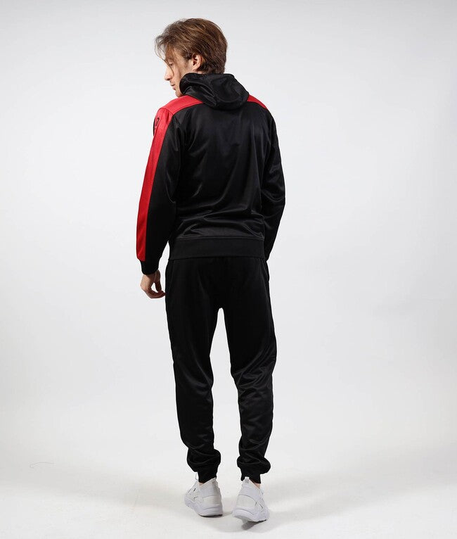 TUTA ROMA CON CAPPUCCIO POLARFLEECE ROSSO/NERO