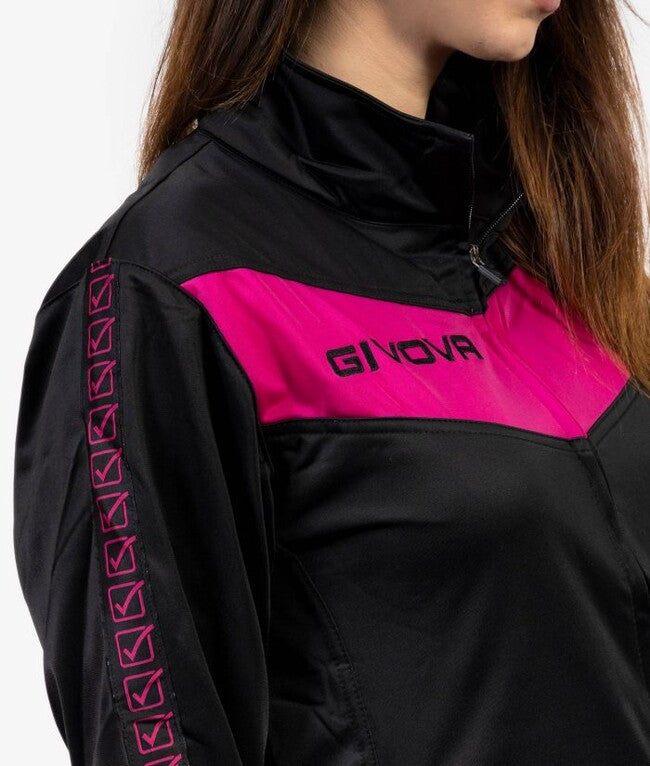 TUTA BANDA VISA TRIACETATO NERO/FUXIA