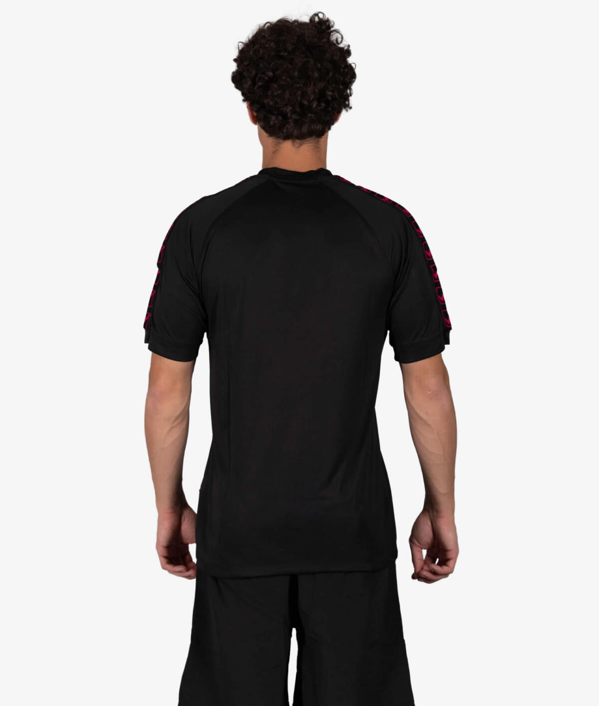 Majica T-SHIRT POLY BAND črna-fluorescentna živo rožnata