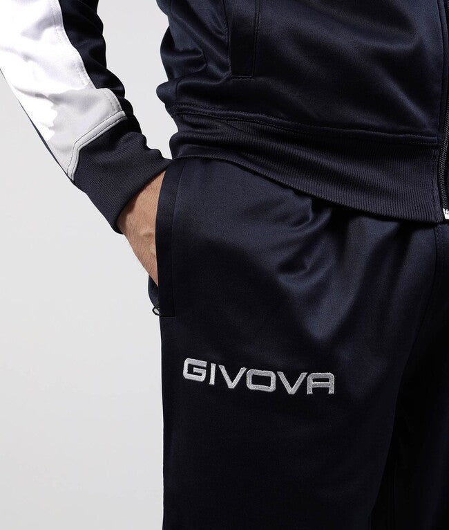 TUTA ROMA CON CAPPUCCIO POLARFLEECE BLU/BIANCO