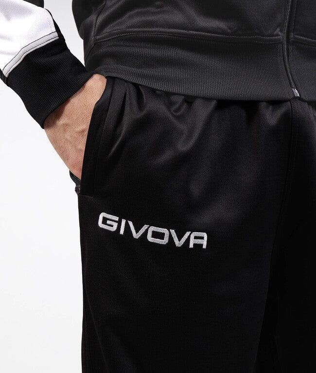 TUTA ROMA CON CAPPUCCIO POLARFLEECE NERO/BIANCO