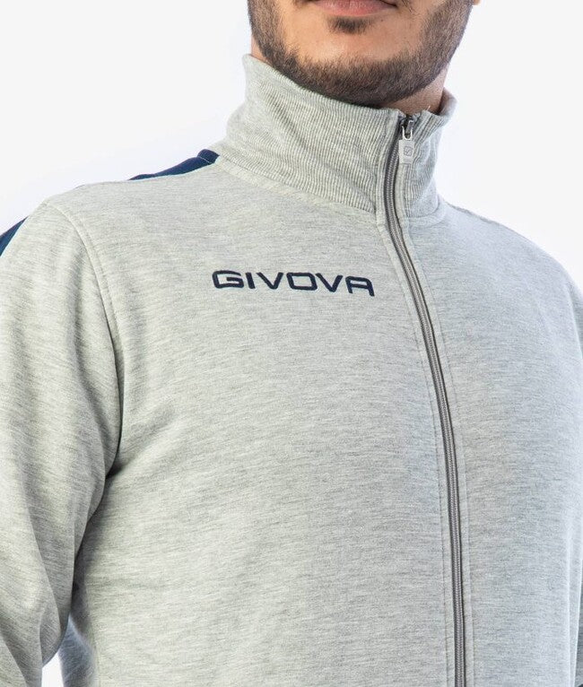 TUTA REVOLUTION FELPA GRIGIO  MELANGE CHIARO/BLU