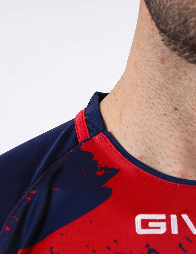 SHIRT ART INTERLOCK M/C ROSSO/BLU
