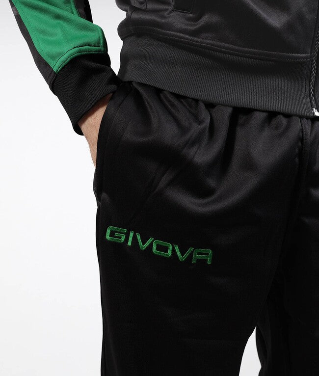 TUTA ROMA CON CAPPUCCIO POLARFLEECE NERO/VERDE
