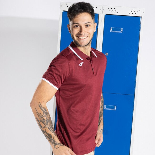 COMBI PREMIUM SHORT SLEEVE POLO BURGUNDY WHITE BURGUNDY