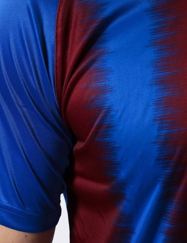SHIRT STRIPE  M/C INTERLOCK AZZURRO/GRANATA