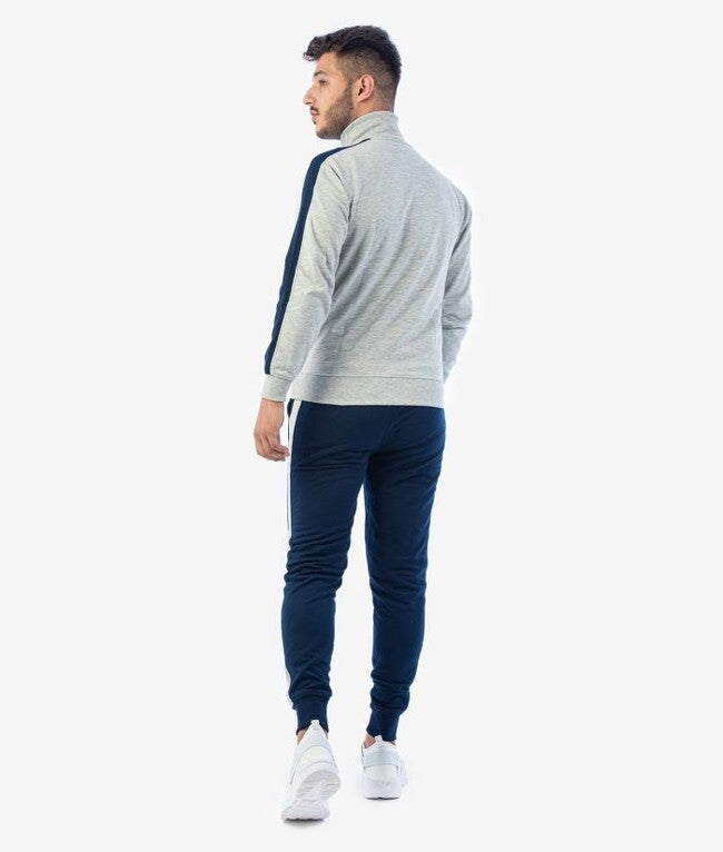 TUTA REVOLUTION FELPA GRIGIO  MELANGE CHIARO/BLU