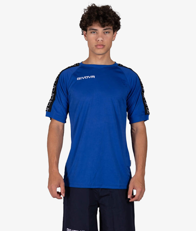 Majica T-SHIRT POLY BAND sinje modra-bela