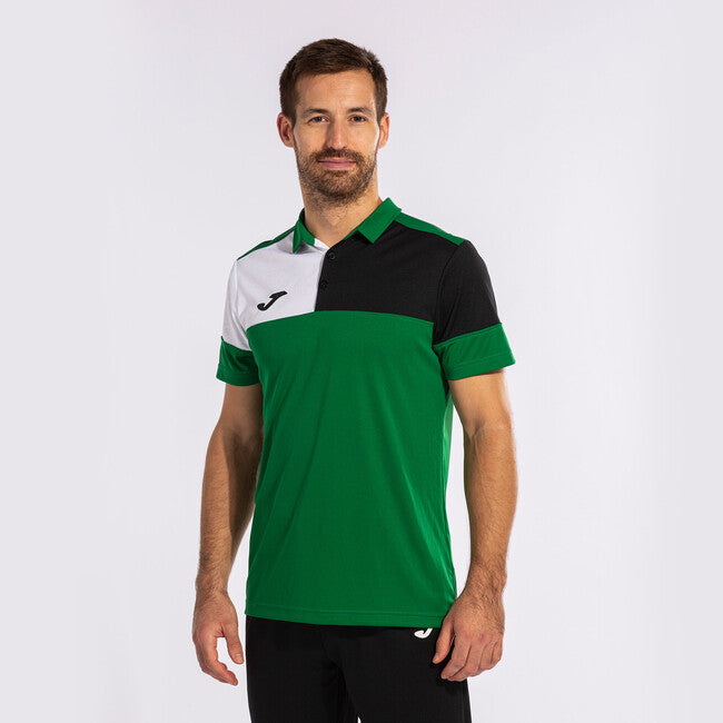CREW V SHORT SLEEVE POLO GREEN BLACK WHITE GREEN
