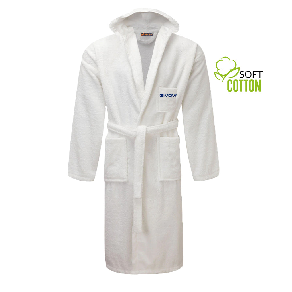 Kopalni plašč ACCAPPATOIO SCATOLATO 100% COTTON SPUGNA bela