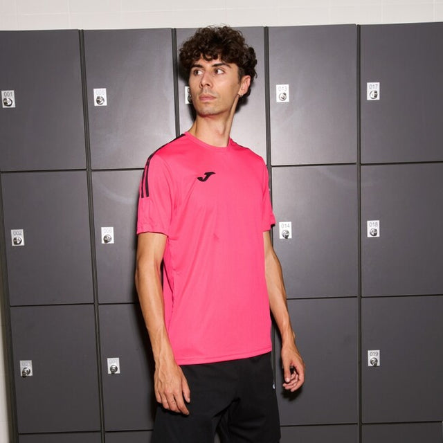 Dres / majica OLIMPIADA ALL SPORT SHORT SLEEVE T-SHIRT živo rožnata črna