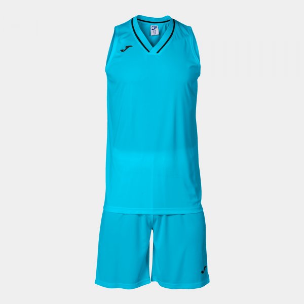 Košarkarski komplet ATLANTA TWO-PIECE SET fluo turkizno črna