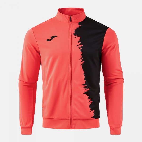 Zgornji del CITY III FULL ZIP SWEATSHIRT temno mornarsko modra - fluorescentno koralna rdeča črna