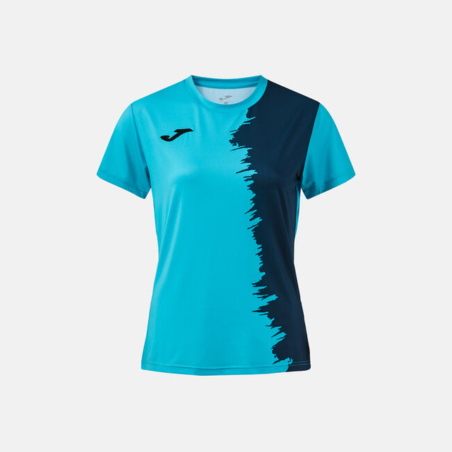 Ženske majica CITY III SHORT SLEEVE T-SHIRT temno mornarsko modra - fluo turkizna