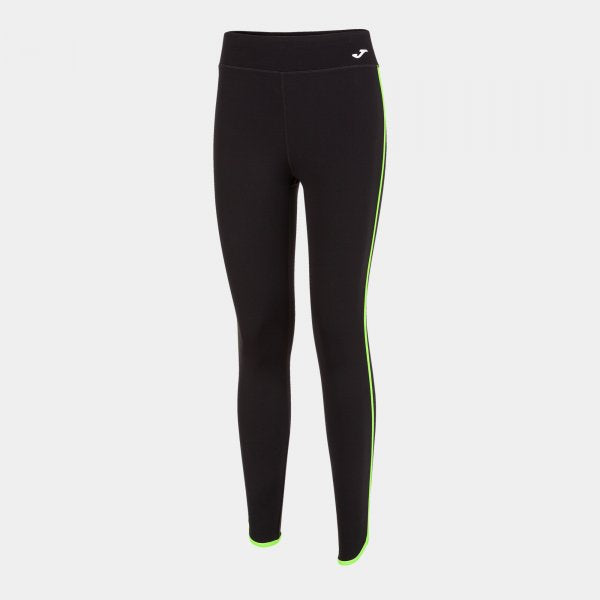 Ženske tekaške hlače TOURNAMENT COMBI TORNEO LONG TIGHTS črno fluo zelena
