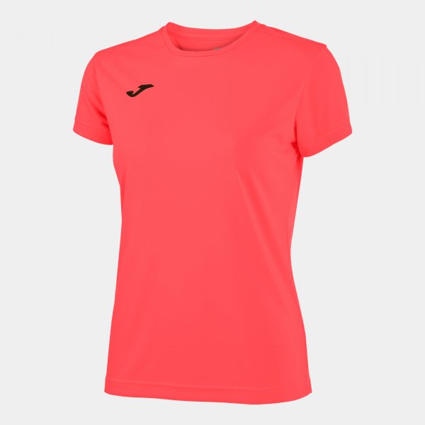 Ženske kratka majica COMBI WOMAN SHORT SLEEVE T-SHIRT fluorescentno koralna rdeča