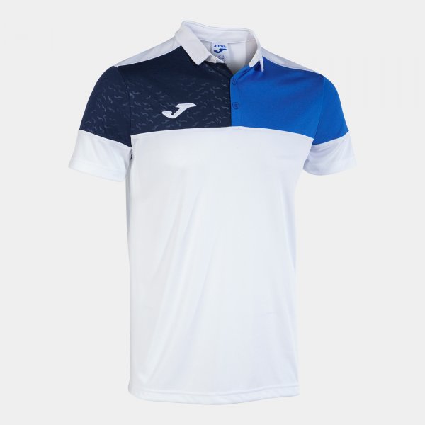 CREW V SHORT SLEEVE POLO WHITE ROYAL NAVY WHITE